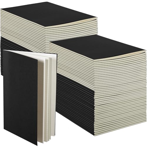 100 Pcs Journals Notebooks Bulk - Kraft Softcover A5 Small Notebooks 5.5 Inch x 8.3 Inch Notepads with 60 Page 30 Sheet for Writing Sketch Travel Office Supplies(Black,Dot) - color: Black, style: Dot