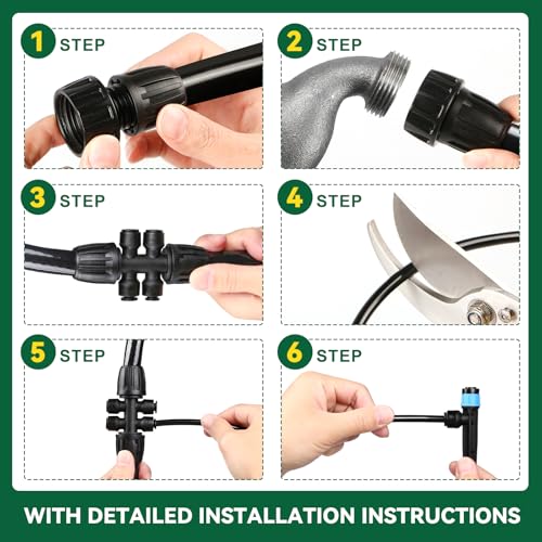 Drip Irrigation System for Garden, 2026-Upgraded Quick Connect Garden Watering Kit All-in-One with 1/2 inch 1/4 inch Irrigation Tubing for Garden, Lawn, Greenhouse, Raised Beds (233FT) - size: 33FT Main tube+200FT 1/4" tube