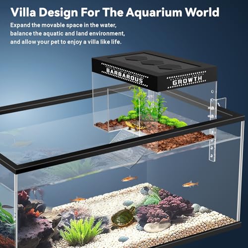 GOZILLA Adjustable Turtle Basking Platform, 7.9x5.5x5.5''Acrylic Turtle Topper & Dock, Hanging Platform Enclosure Warm Room for Turtles, Small Reptiles.(Mini)