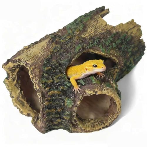 Aquarium Hollow Wood Fish Tank Decorations Reptiles Hideouts | Fake Logs Terrarium Décor, Cave and Shelter , Aquarium Hideout for Betta Fish,Shrimp and Turtle,for 20 Gallon Tank