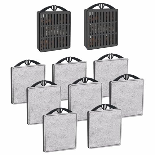 GOZILLA Aquarium Filter Cartridges,Fish Tank Filters Accessories Set,Turtle Tank Filter Replacement Includes 8 Filter Cartridges and 2 Filter Boxes.Only Suit for GZ-107 Low Water Level Tank Filter.