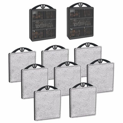 GOZILLA Aquarium Filter Cartridges,Fish Tank Filters Accessories Set,Turtle Tank Filter Replacement Includes 8 Filter Cartridges and 2 Filter Boxes.Only Suit for GZ-107 Low Water Level Tank Filter.