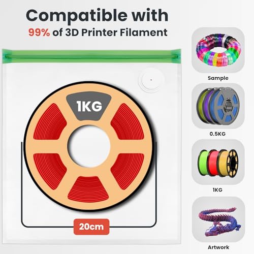 3D Printer Filament Storage Bags Vacuum Kit, 30 Vacuum Bags (13x15 in) with Auto Pump, 30 Desiccants & 2 Clips, Airtight Filament Storage for PLA ABS TPU, Dustproof Moisture Resistant - style: 30 Bags Kit