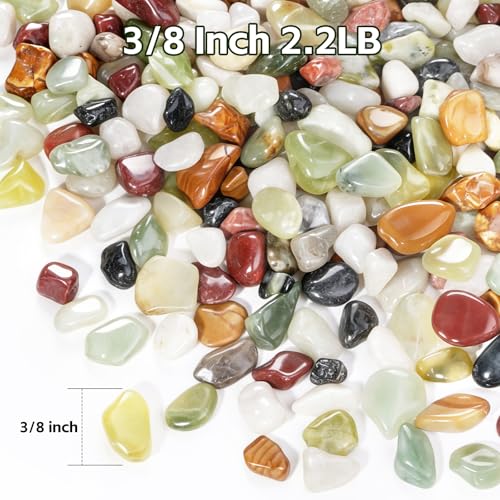 2.2 lbs Colorful Pebbles,3/8 Inch Succulent Rocks,Decorative Rocks for Potted Plants,Suitable for Vases, Cactus Potted Plants, Fish Tanks,Garden Decorative - color: Mixed Color, size: 3/8 Inch 2.2 LB