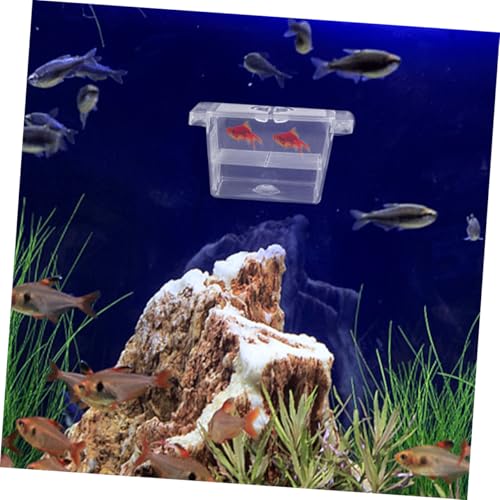 4pcs Self-Floating Fish Fry Incubator Aquarium Breeding Box Betta Fish Separator Box Dual-Layer Breeding Separator Reptile Shrimp