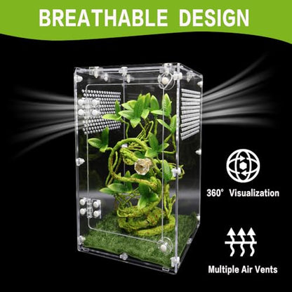 Jumping Spider Enclosure 6x6x10 Inch, Front Opening Tarantula Enclosure | for Spiders Tarantulas & Insects, Reptile Terrarium