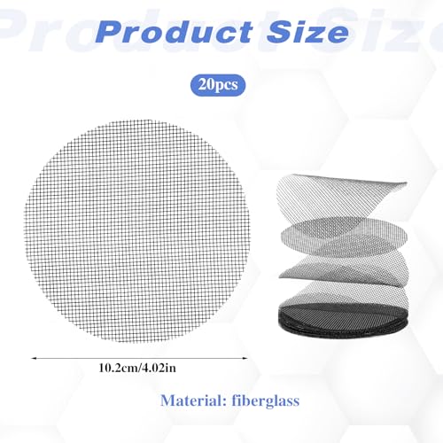 20 Pcs Flower Pot Hole Mesh Pad, 4 Inch Round Bonsai Pots Bottom Grid Mat Keep Soil from Flowing Away Plant Pot Drainage Mesh Hole Screens for Garden Outdoor Potted Plants
