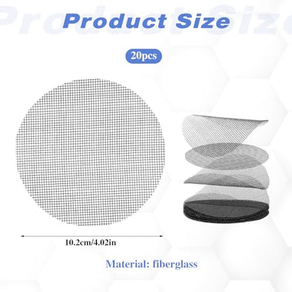 20 Pcs Flower Pot Hole Mesh Pad, 4 Inch Round Bonsai Pots Bottom Grid Mat Keep Soil from Flowing Away Plant Pot Drainage Mesh Hole Screens for Garden Outdoor Potted Plants