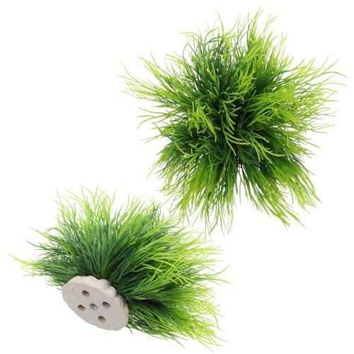 3 Pack Aquarium Plants, Realistic Plastic Fish Tank Plants Green Artificial Aquarium Decor Fish Tank Decorations for Aquascaping Reptile Terrariums