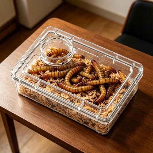 Bearded Dragon Food Bowl Clear Reptile Tank Accessories | Hermit Crab Food Bowl Lizard Feeder for Hermit Crab Frog Spider Chameleon Iguana Lizard Tarantula - color: White