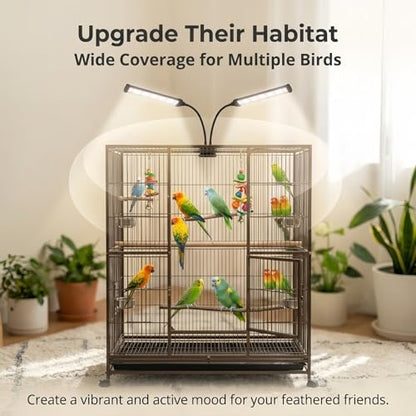Bird Health Cage Supplementary Light with Full-Spectrum LED Pet Light, Intelligently Timing to Help Synthesize Vitamin D3 and Promote Calcium Absorption