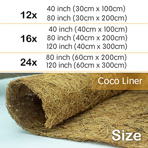 Coco Liner Roll, Yarrdfir 12x120 inch Natural Coconut Liners for Planter Flower Basket, Reptile Carpet, Natural Coconut Fiber mat, Garden Decoration, Animal pet pad - size: 12x120 Inch (Pack of 1)