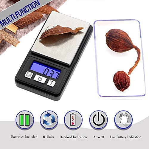 Fuzion Ultra Mini Gram Scale, 100/0.01g Mini Scale, Digital Pocket Scale, Small Jewelry Scale with Tray, Food Scale with 6 Units, Tare, LCD Display