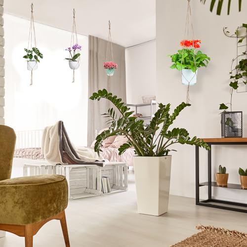 Plant Hanger, 10 Pieces 40'' Macrame Plant Hangers, Hanging Planters for Indoor Plants Pots, Plant Holder Basket Jute Rope Holder for Indoor Outdoor Garden Home Decorations (Natural)