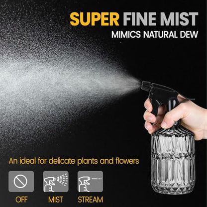 Plant Mister Spray Bottle, 13.5 oz Leak Proof Glass Spray Bottle for Inside Plants, Succulents, Herbs, Cleaning, Hair Care, Refillable Fine Mist Sprayer with Adjustable Mist Nozzle (Grey) - color: Grey