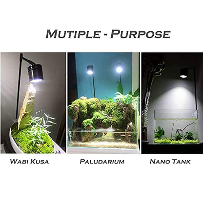 LED Aquarium Light, Full Spectrum COB LED Spotlight for Planted Aquariums, Small/Nano Tanks, Wabikusa, Terrarium, Paludarium