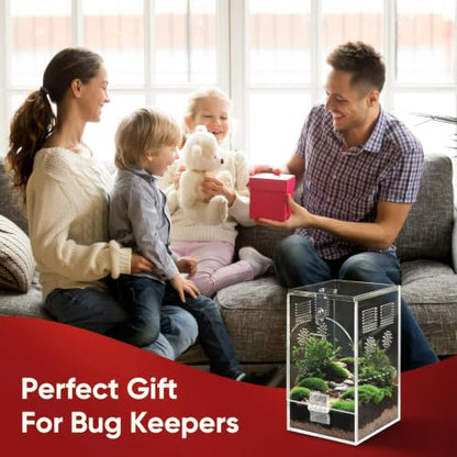 Set of 2 Jumping Spider Enclosure | Acrylic Insect & Bug Terrarium, Praying Mantis Habitat, No Assembly Required, 2-Size Kit - size: 1.5mm