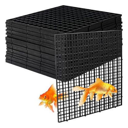 24 PCS Black Aquarium Fish Tank Divider, 11.8 x 11.8 Inch | Board Divider Fish Tank Bottom, Aquarium Filter Bottom Tray, Grid Isolation Board Partition for Aquarium,Fish Tank