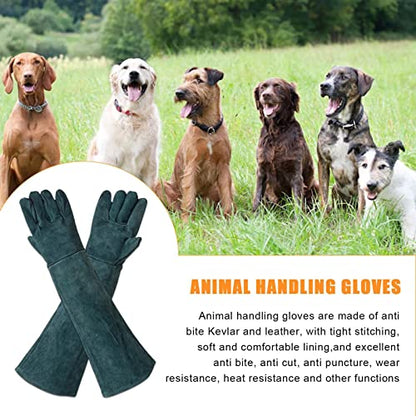 Animal Handling Gloves - Protective Pet Grooming Mitts, Scratch Resistant Cat Safety Gear | Reptile Handling Glove Leather, Puncture Proof Dog Training Gloves for Veterinary Use Wildlife Care - color: B