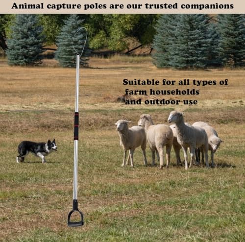 Adjustable 60–92 Inch Animal Catch Pole Animal Control Pole for Dogs Cat Raccoon Wild Boar Fox Wolf Lizard Calf Alligator Wildlife & Farm Animals with Animal Toy and Storage Bag