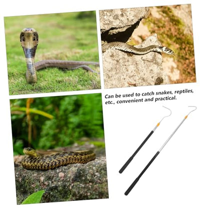 Kisangel 1.5m Telescopic Snake Catcher Tool Adjustable Stainless Steel Hook for Safe Handling of Snakes and Reptiles Portable Retractable Design for Versatile Use