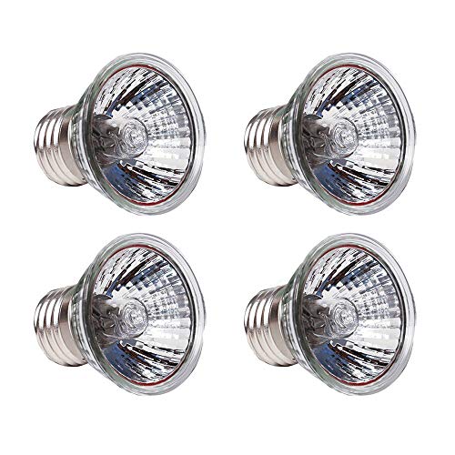 4-Pack 50W Heating Lamp,110V F Heating Lamp Spot Lamp for Turtle Aquarium Aquatic Reptile Lizard Habitat Heat Lighting,4 Pcs