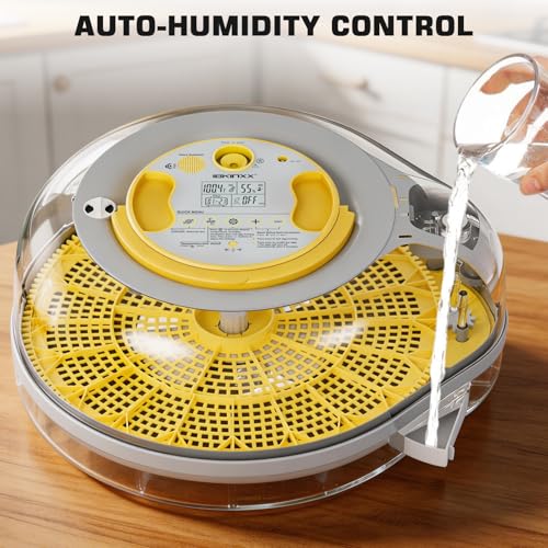 IBKINXX 26 Egg Incubator for Hatching Eggs - Smart Voice Guidance | 360° View with Automatic Temp & Humidity Control, Auto Egg Turning & Built-in Egg Candler for Chicken, Duck, & Quail