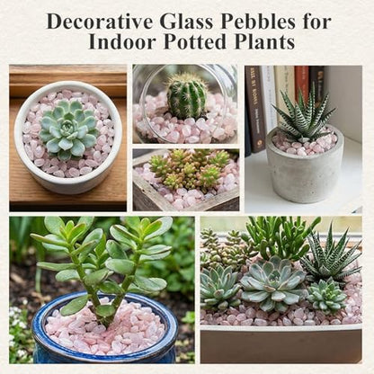 Rose Quartz Crystals, 1LB Pink Crushed Rose Quartz Chips Bulk | Assorted Succulent Rocks, Plant Gravels, Aquarium Fish Tank Gravel, Vase Filler - color: Pink