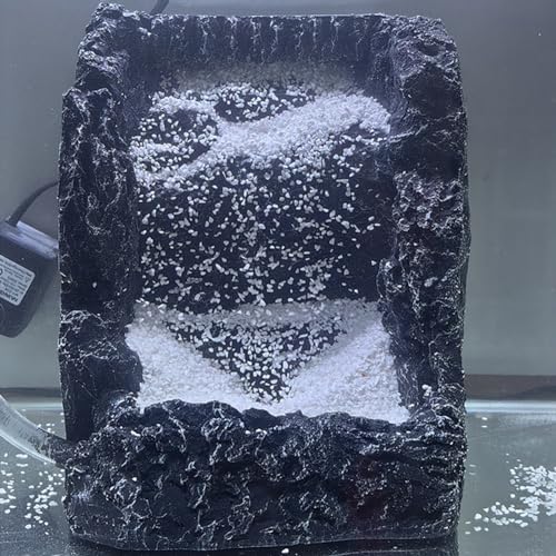 Fish Tank Decoration Rockery, Aquarium Mountain View Stone with Underwater Sand, Small Fish Tank Rockery Cave Waterfall, Resin Rockery Decor, Landscape Ornament Decorations Medium