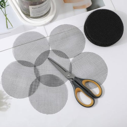 50pcs 4 Inch Flower Pot Hole Mesh Pad, Polyethylene Round Bonsai Mesh Drainage Screens Plant Pot Drainage Mesh Flower Pot Bottom Mesh Pad for Garden Potted Plants Prevent Soil Loss