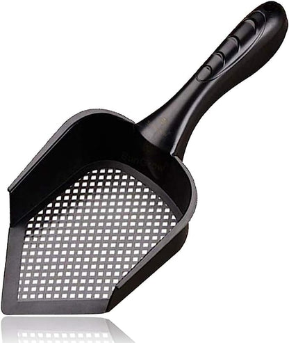 SunGrow Reptile Litter Scoop, Pointed Edge, for Cat & Chicken Coop, Right-Angled Wide and Deep Shovel, Black, 1 Pc per Pack - size: 12" x 5" x 2"