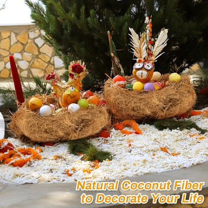MAQIHAN Natural Coconut Husk Fiber - Organic Coconut Husk Silk for Plants | Organic Coco Coir for Bird Nesting Material, Potting Soil Cover, Greenery Covering, Home Decoration, Natural Plant Fiber 85g