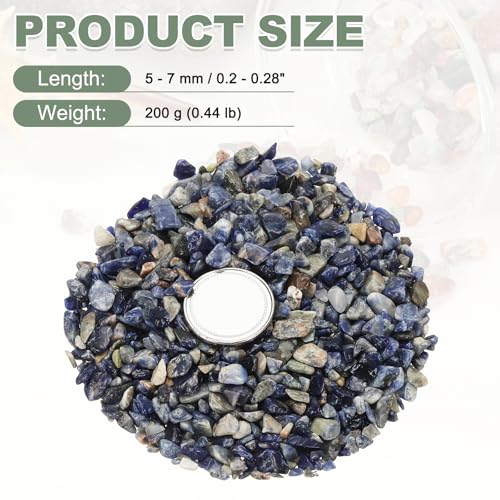 Crystal Chips Stone, 0.44 Lb Fluorite Gravel Rocks (Blue Chalcedony, 5-7 Mm) - color: Blue, size: 5 - 7 mm