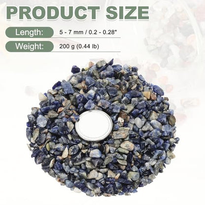 Crystal Chips Stone, 0.44 Lb Fluorite Gravel Rocks (Blue Chalcedony, 5-7 Mm) - color: Blue, size: 5 - 7 mm