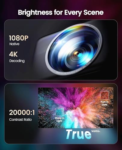 [Built-in Official App/4K Support/Compact]Smart-Projector with WiFi6 and Bluetooth, Outdoor Movie Projector & DoIby , Compatible with YouTube/PrimeVideo, AI Auto Focus, Portable Home Proyector