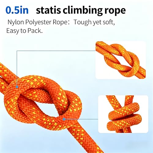 200Ft 1/2 Inch Heavy Duty Climbing Rope,Arborist Rope for Tree Pulling (Orange) - size: 200ft-Orange