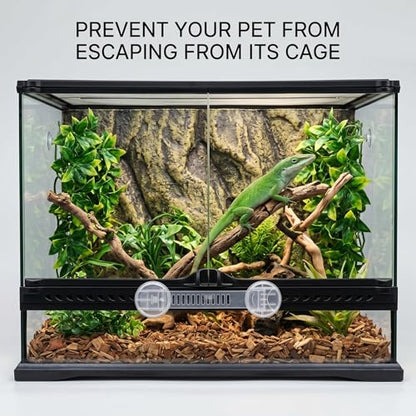 3-Pack Transparent Sliding Glass Door Lock, Adhesive Safety Lock Without Drilling, Suitable for Transparent Reptile enclosures