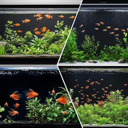 Aquarium Background Paper Decor Fish Tank Backdrop Wallpaper Electrostatic Adhesive, No Glue, Easy to Install, Reusable (17.7“H×47.2”L, Black) - size: 17.7“H×47.2”L