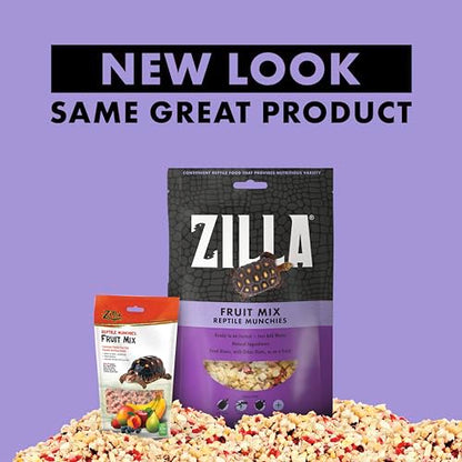 Zilla Reptile Food Munchies Fruit Mix for Pet Iguanas, Skinks, Tegus, Box Turtles, Tortoises & Hermit Crabs, 2.5 Ounce