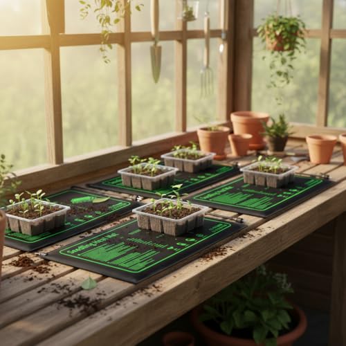 4 Pack Seedling Heat Mat for Seed Starting Plants Germination, 10"x20.5" | Improve germination rate, Stable uniform heat, Ideal germination temperature 75- 95°F(24-35°C),Waterproof, Fit 1020 Tray - size: 10×20"-4P