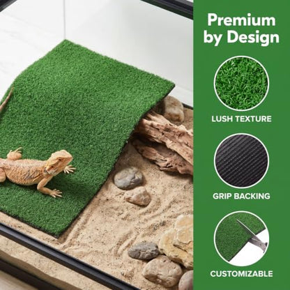 FAVOMOTO Fake Turf for Aquarium Turtle Basking Platform Turf Artificial Grass for Turtle Tank Fish Tank Simulation Climbing Platform Mat 19.68 X 9.84 X 0.19 in