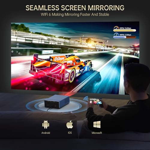 XIDU Portable Projector with WIFI and Bluetooth [Metal/2000ANSI/Native 1080P/Wireless Casting/Electric Focus/Auto Keystone]4K Outdoor Movie proyector for Home,Fire TV stick,iOS,Android,Laptop (Naval) | Ideal for bedroom, living room, compatible with HDMI