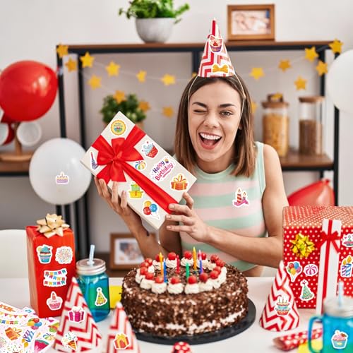 312Pcs Happy Birthday Stickers, Colorful Birthday Party Stickers for Scrapbooking Cards Party Favors Wrap Decor - style: Birthday2
