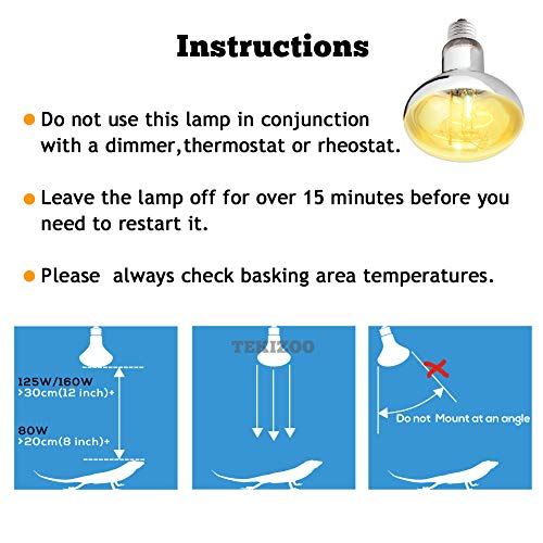 UVA UVB Sun Lamp High Intensity Self-Ballasted Heat Basking Lamp/Light/Bulb for Reptile and Amphibian (125W)