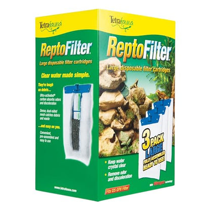 Tetra Large ReptoFilter Filter Cartridges (3 Count, Pack of 48) - size: 3 Count (Pack of 48), style: Large