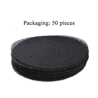 HAHIYO 50PCs 4Inch/10Cm Black Round Glassfibre Flower Pot Hole Mesh Pad Bottom Grid Mat Bonsai Drainage mesh Hole Screens Gasket Prevent Soil Loss Breathable Gasket Drainage Netting for Bonsai - size: Round-4In-50P