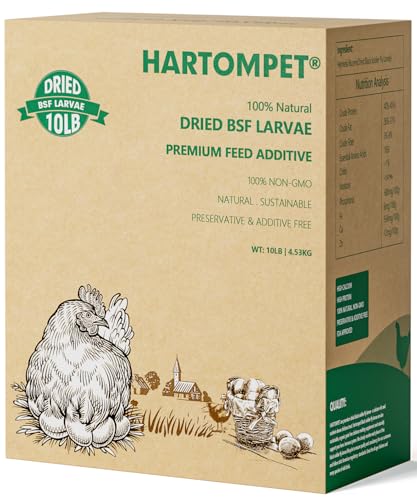 Premium Dried BSF Larvae for Chickens - 2LB High Calcium Supplement, Molting and Laying Support, Non-GMO & High-Protein Treats, Food for Wild Birds, Ducks, Repitle | Top Grade BSF - size: 10 Pound (Pack of 1)