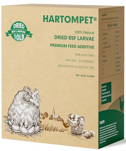 Premium Dried BSF Larvae for Chickens - 2LB High Calcium Supplement, Molting and Laying Support, Non-GMO & High-Protein Treats, Food for Wild Birds, Ducks, Repitle | Top Grade BSF - size: 10 Pound (Pack of 1)