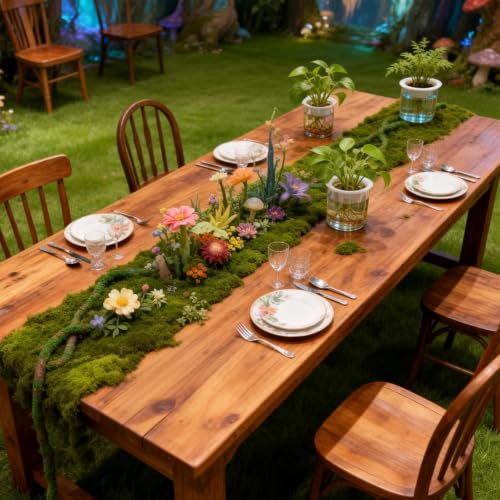 Upriver 2Pcs 118inch Bendable Artificial Tree Branches with Moss Table Flag | Tree Branches, Enchanted Forest Decorations DIY for Garden Landscape, Reptiles, Wedding Home Decoration