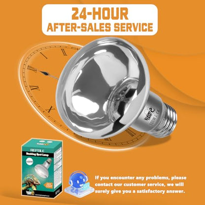 LUCKY HERP Heat Lamp Bulbs, UVA Intense Basking Spot Light Reptile Heat Lamp(Clear) 100W, Simulated Natural Sunlight Heat Lamp Bulbs for Reptile, Bearded Dragon, Amphibian, Turtle, Snake, Lizard - color: Clear Reptile Heat Lamp, size: 100W 1-Pack